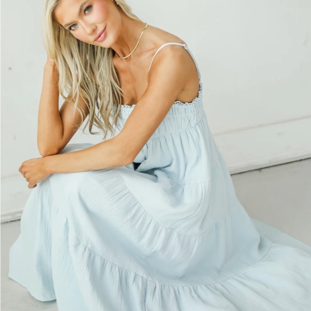 Lumiere Elegant Light Blue Maxi Dress